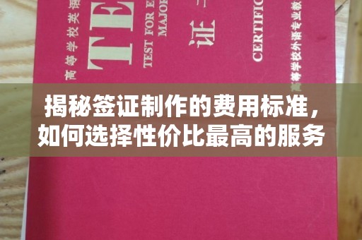 小店揭秘签证制作的费用标准，如何选择性价比最高的服务？